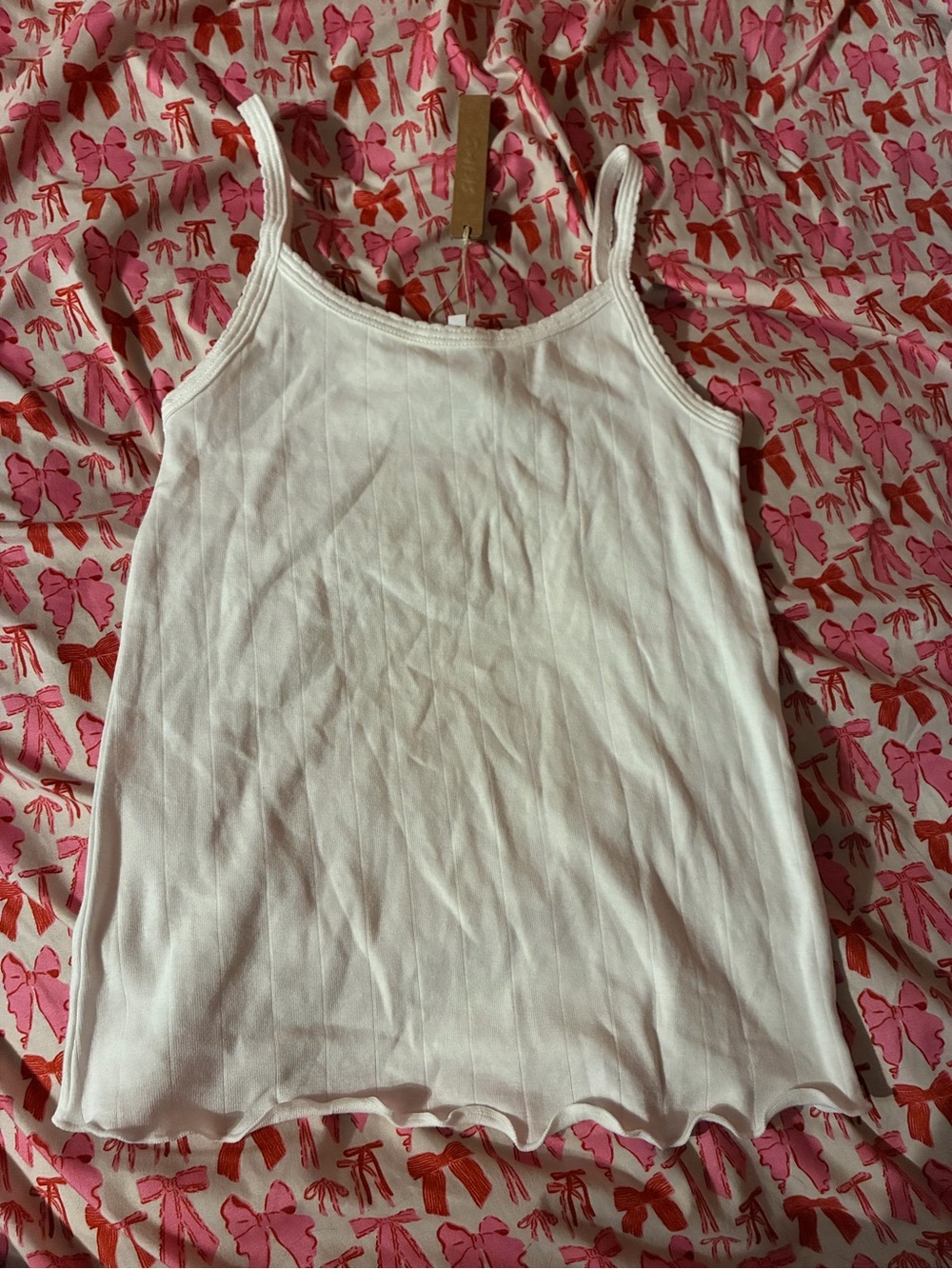 SKIMS White Ribbed Cami Tank Top